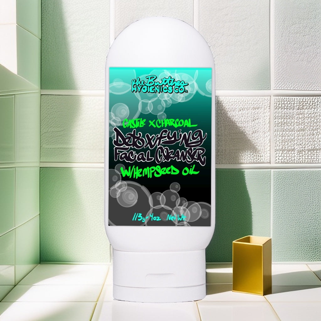 Nettoyant détoxifiant pour le visage au charbon de noix de coco x graines de chanvre (sans parfum)