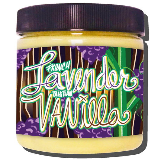 Aceite esencial de lavanda francesa y vainilla de Tahití | Hidratante corporal con manteca de cacao (12%)