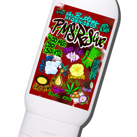 PMS+ RESCUE CBD Menstrual Relief Cream W/ SAGE, EPSOM, EVENING PRIMROSE (400MG or 800MG Pure Isolate)