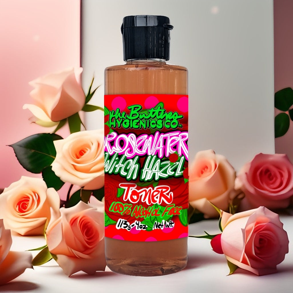 Tónico facial Rose 🌹 Water X Witch Hazel *100% aceite/sin alcohol* (4 oz - TAMAÑO MÁS GRANDE) [100% sin alcohol]