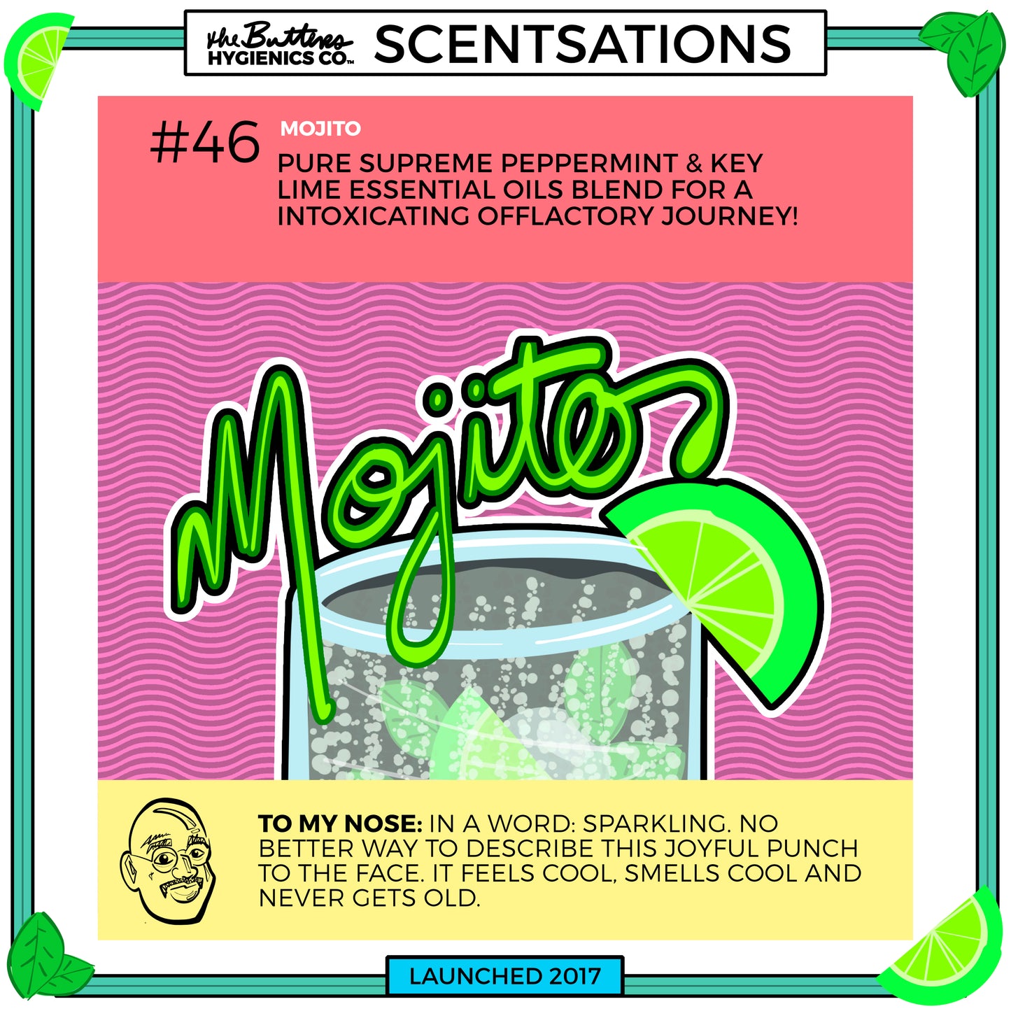 Exfoliante: Mojito | Azúcar sin refinar y lima - Antiedad n.° 46 