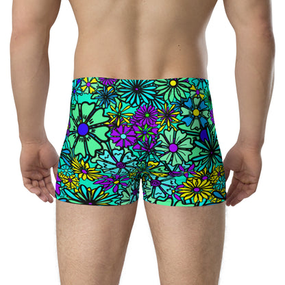 Forbidden Flower {BLUE} Boxer Briefs (Sizes XS-3X) [FREE SHIPPING]