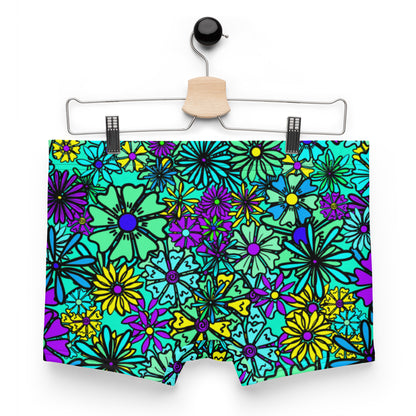 Forbidden Flower {BLUE} Boxer Briefs (Sizes XS-3X) [FREE SHIPPING]