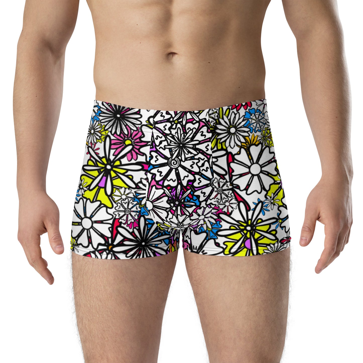 Forbidden Flower {WHITE} Boxer Briefs (Sizes XS-3X) [FREE SHIPPING]