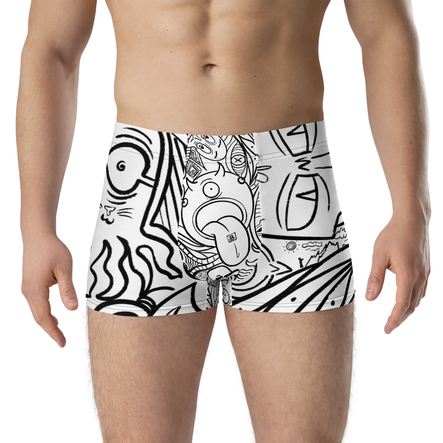 Psychadelia {WHITE} Boxer Briefs (Sizes XS-3X) [FREE SHIPPING]