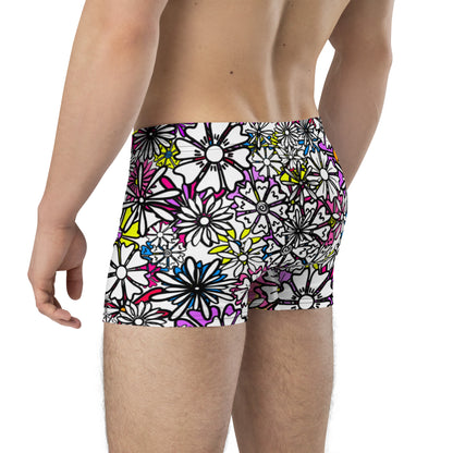 Forbidden Flower {WHITE} Boxer Briefs (Sizes XS-3X) [FREE SHIPPING]