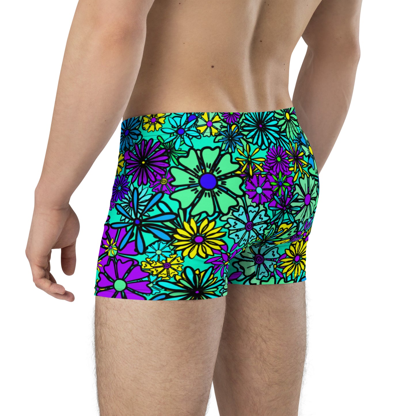 Forbidden Flower {BLUE} Boxer Briefs (Sizes XS-3X) [FREE SHIPPING]