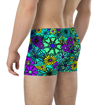 Forbidden Flower {BLUE} Boxer Briefs (Sizes XS-3X) [FREE SHIPPING]