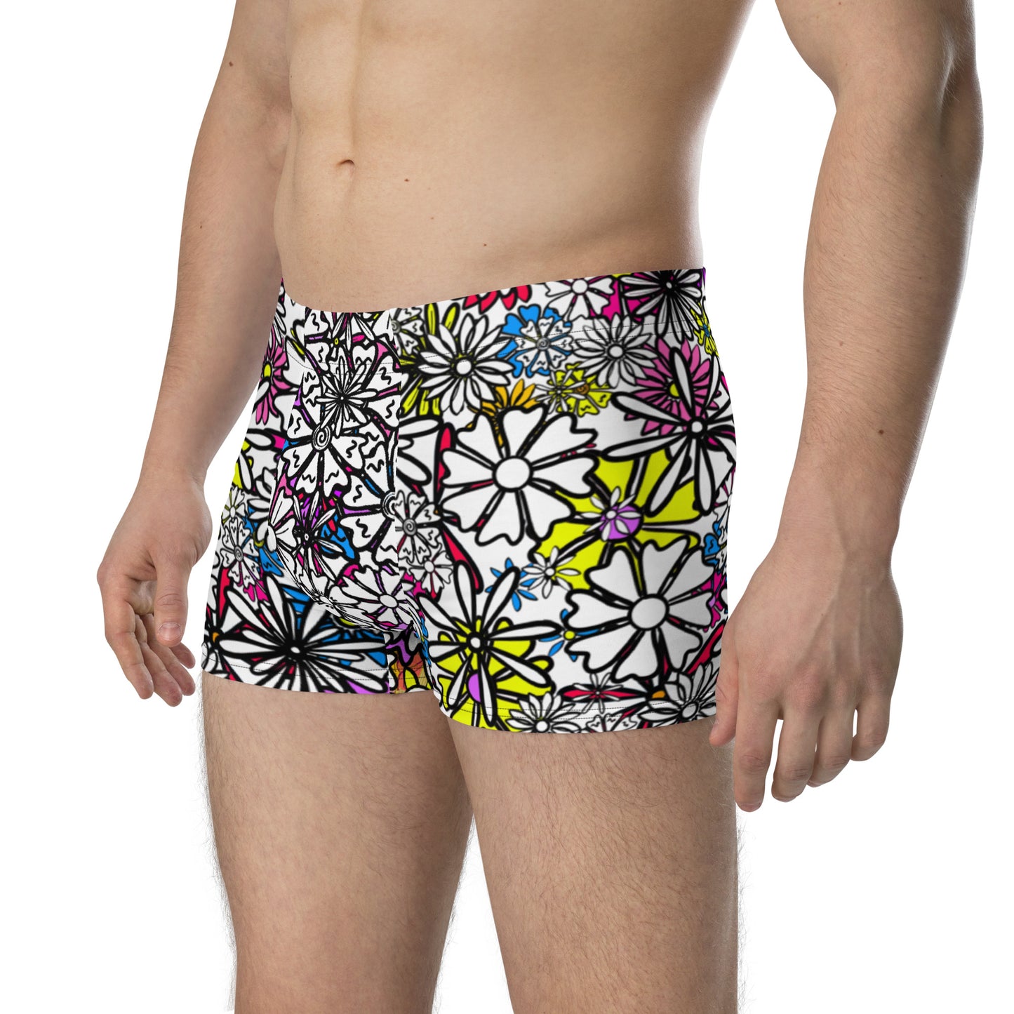 Forbidden Flower {WHITE} Boxer Briefs (Sizes XS-3X) [FREE SHIPPING]