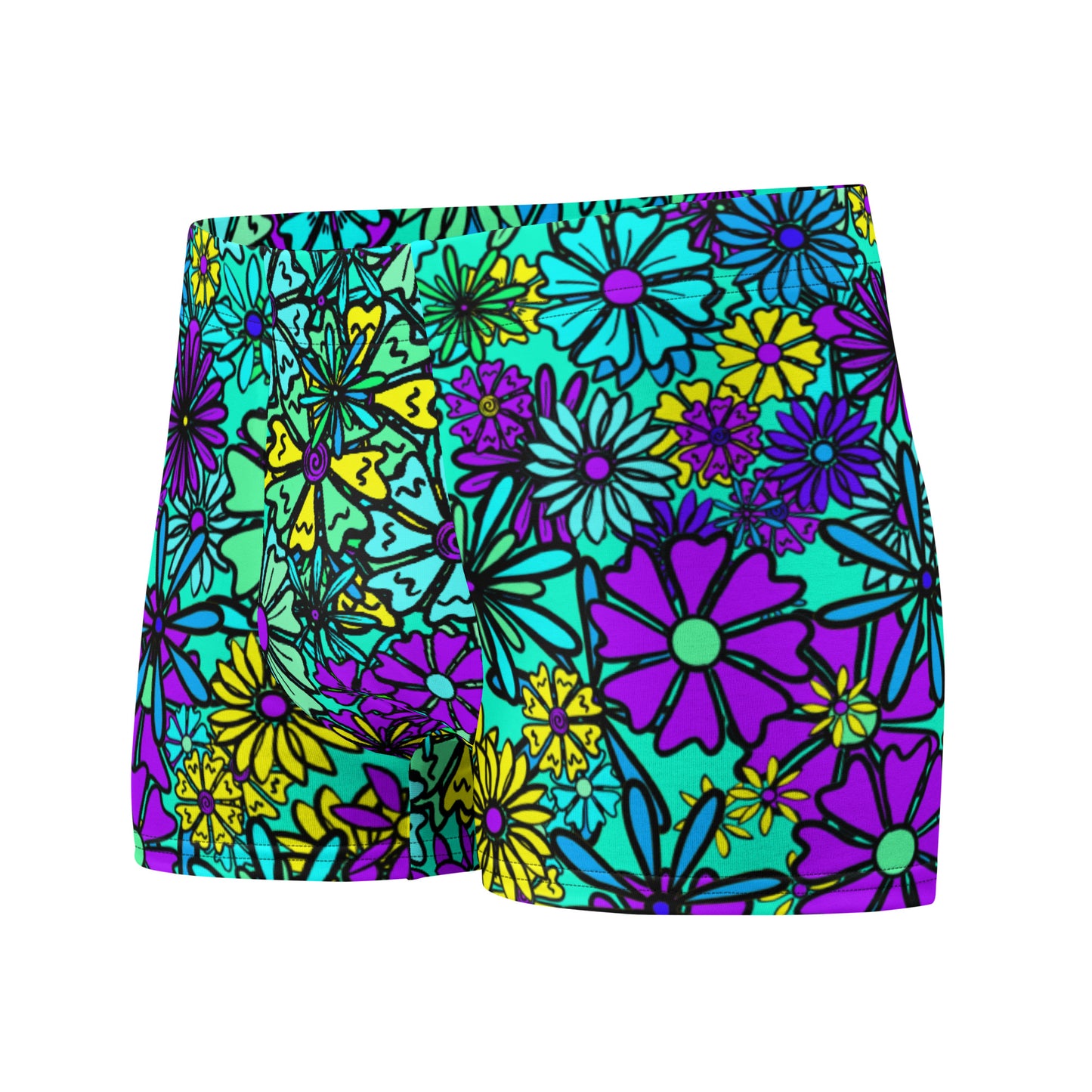 Forbidden Flower {BLUE} Boxer Briefs (Sizes XS-3X) [FREE SHIPPING]