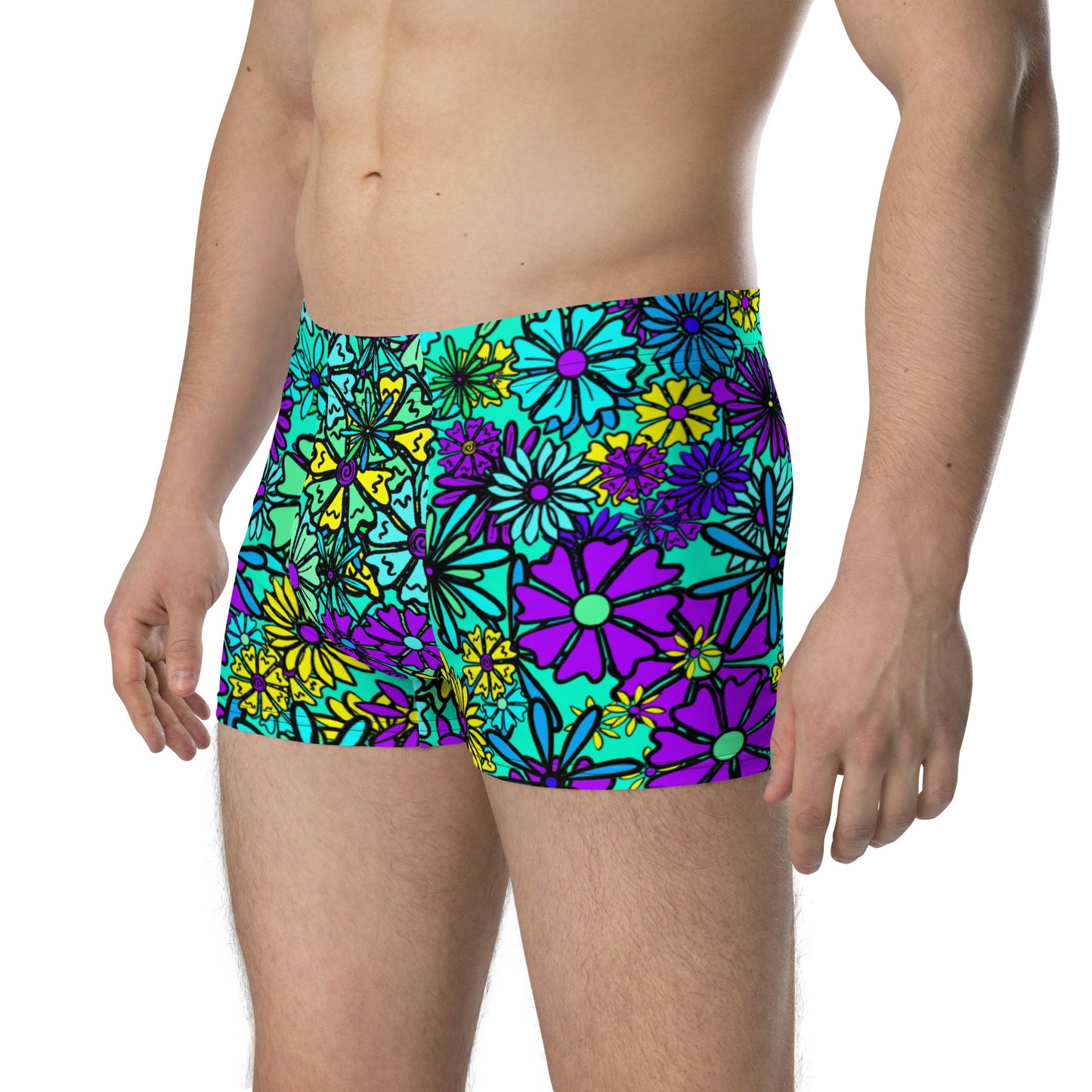 Forbidden Flower {BLUE} Boxer Briefs (Sizes XS-3X) [FREE SHIPPING]