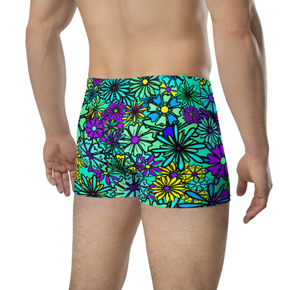 Forbidden Flower {BLUE} Boxer Briefs (Sizes XS-3X) [FREE SHIPPING]