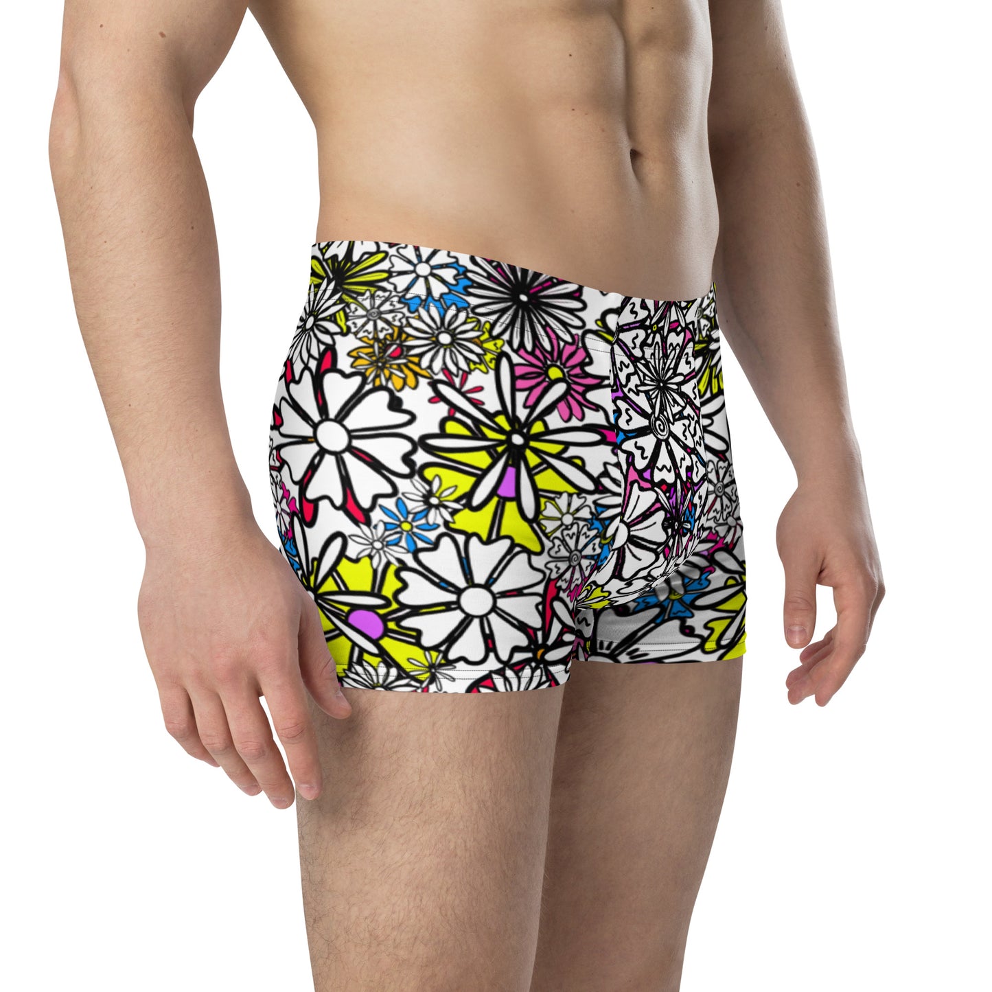 Forbidden Flower {WHITE} Boxer Briefs (Sizes XS-3X) [FREE SHIPPING]