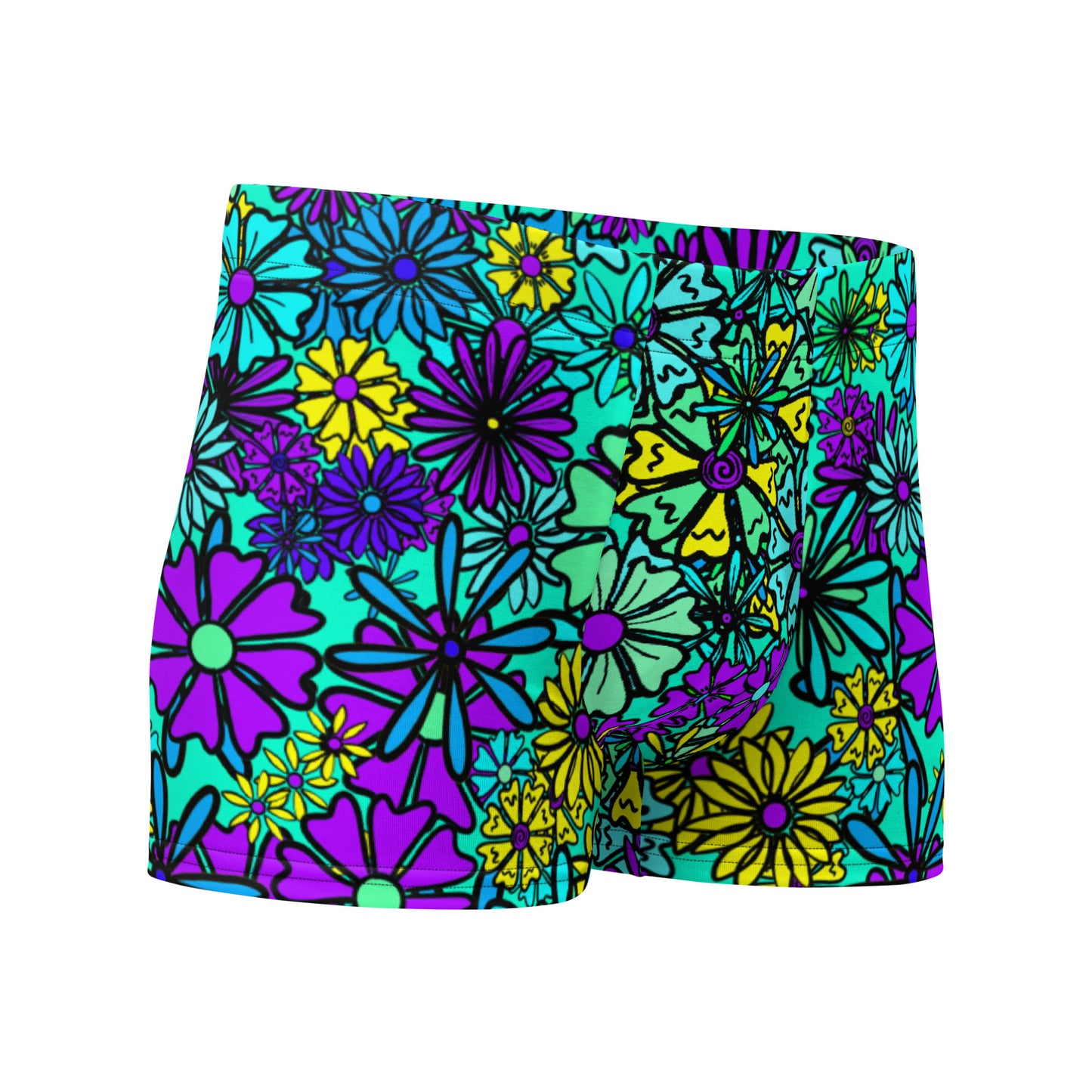 Forbidden Flower {BLUE} Boxer Briefs (Sizes XS-3X) [FREE SHIPPING]