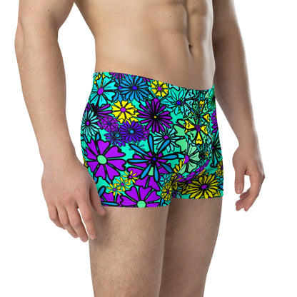 Forbidden Flower {BLUE} Boxer Briefs (Sizes XS-3X) [FREE SHIPPING]