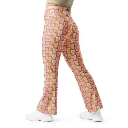 Disco {MELON} Flare Leggings w Pocket, Moisture Wicking [Sizes 2XS-6XL] {FREE SHIPPING}