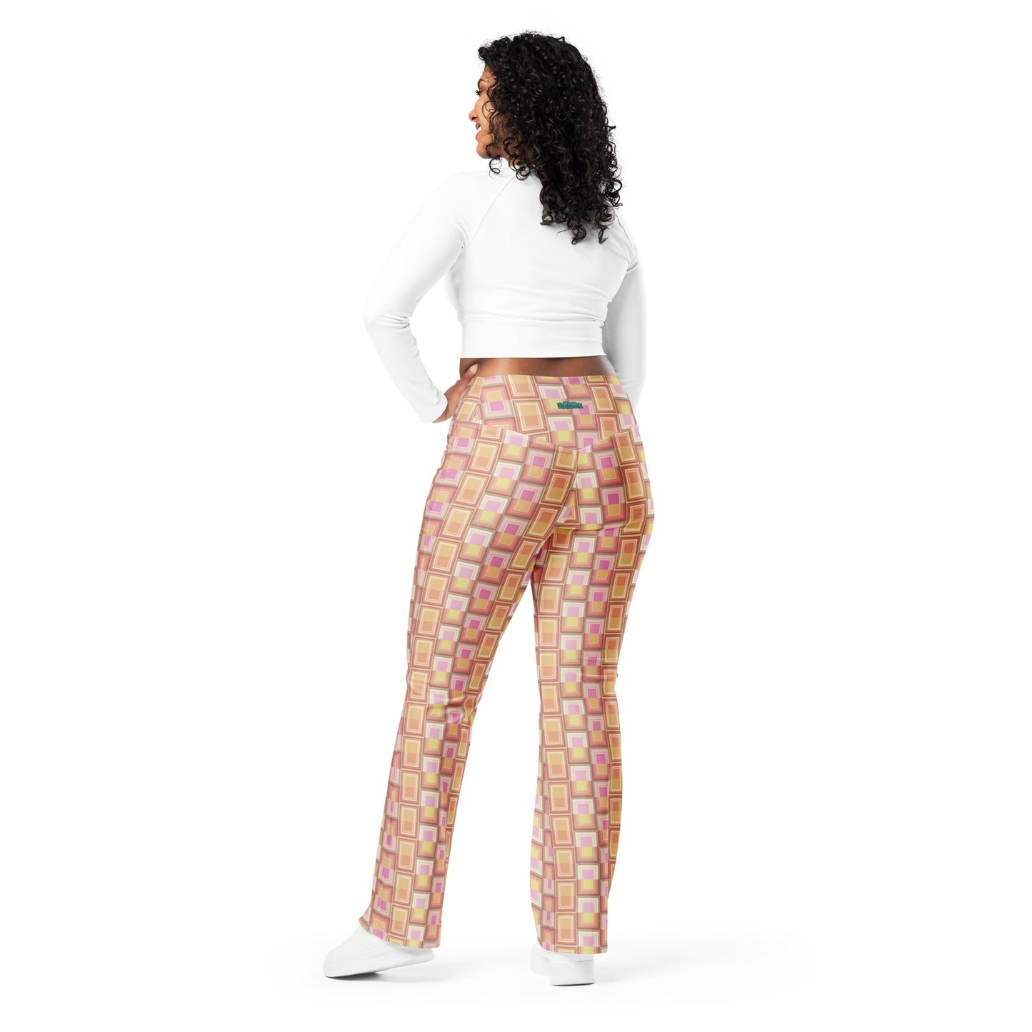 Disco {MELON} Flare Leggings w Pocket, Moisture Wicking [Sizes 2XS-6XL] {FREE SHIPPING}