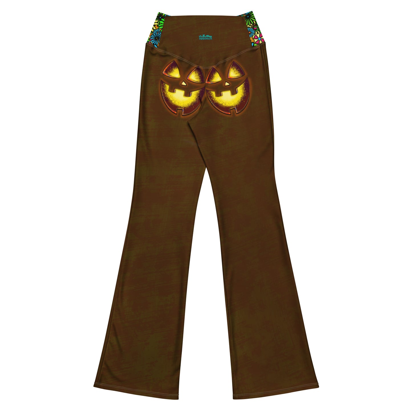 Mr Spookington (BROWN) Super Jiggle Flare Leggings w Pocket, Moisture Wicking [Sizes 2XS-6XL] {FREE SHIPPING}