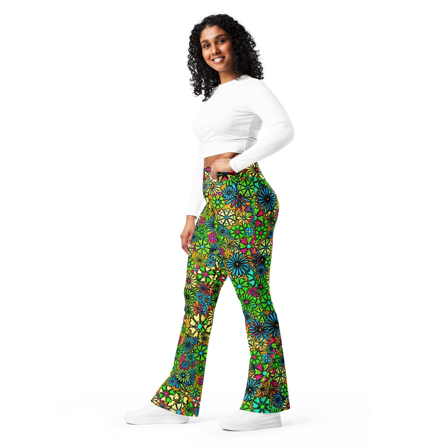 Forbidden Flower {AUTUMN} Jiggle Flare Leggings w Pocket, Moisture Wicking [Sizes 2XS-6XL] {FREE SHIPPING}