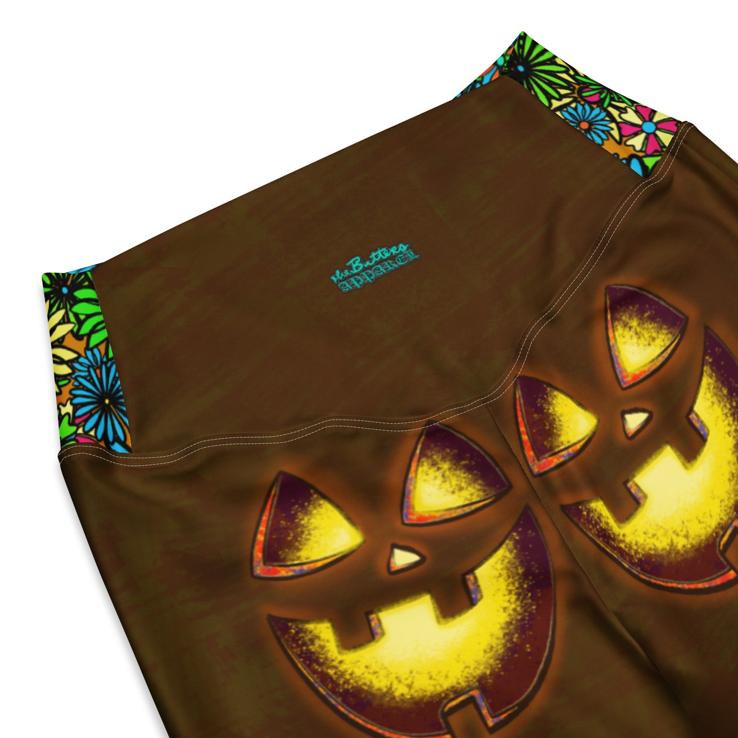 Mr Spookington (BROWN) Super Jiggle Flare Leggings w Pocket, Moisture Wicking [Sizes 2XS-6XL] {FREE SHIPPING}