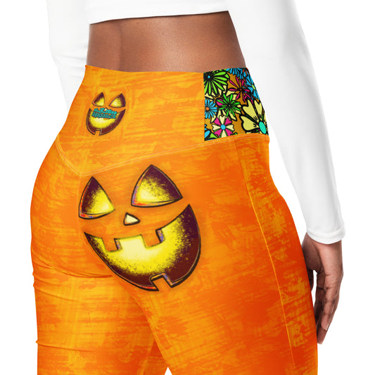 Mr Spookington Super Jiggle Flare Leggings w Pocket, Moisture Wicking [Sizes 2XS-6XL] {FREE SHIPPING}