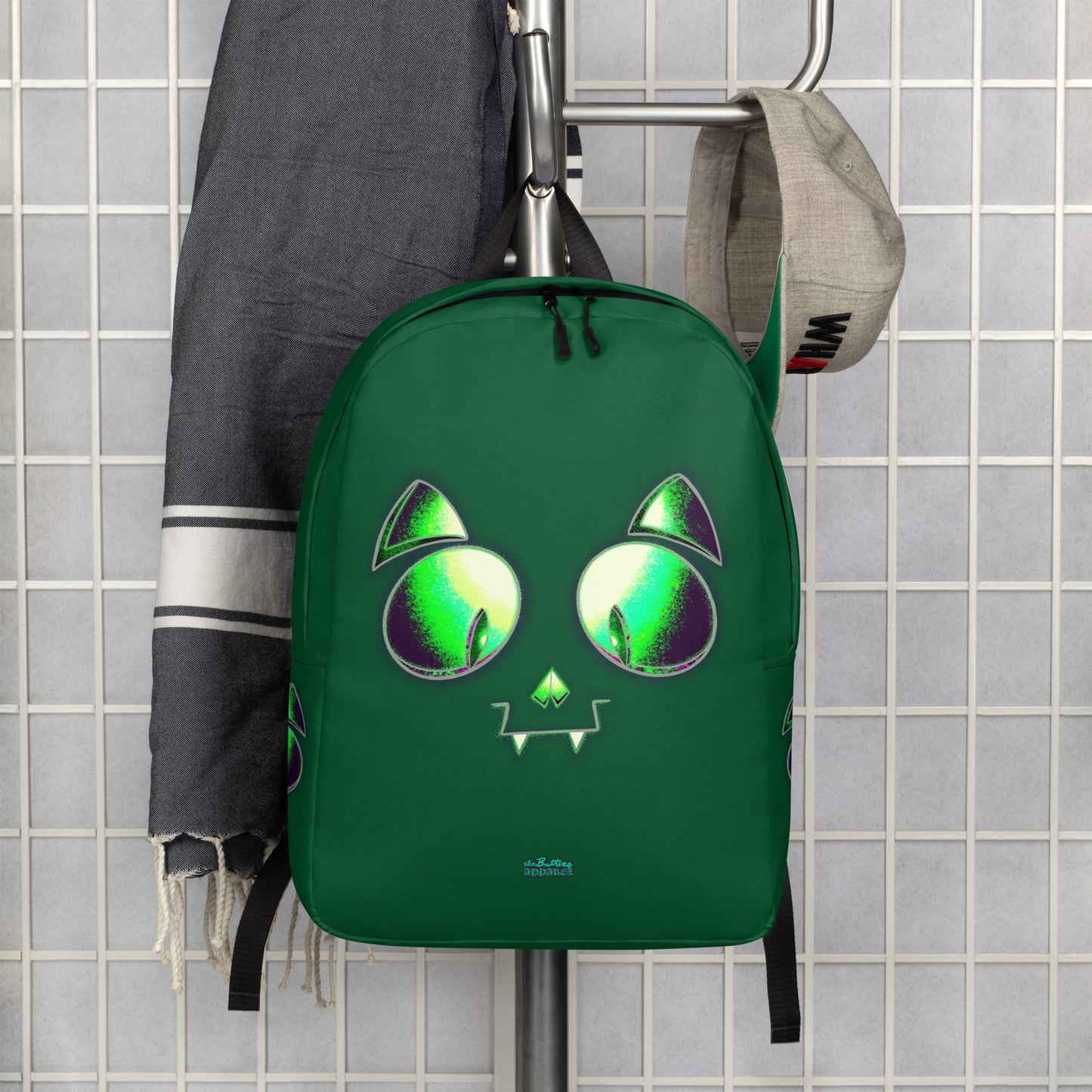 Skelecat (Green) Everyday Backpack w Laptop Sleeve