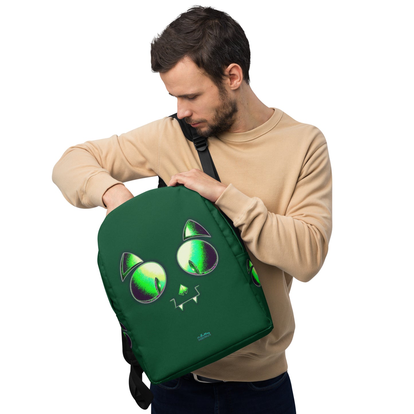 Skelecat (Green) Everyday Backpack w Laptop Sleeve