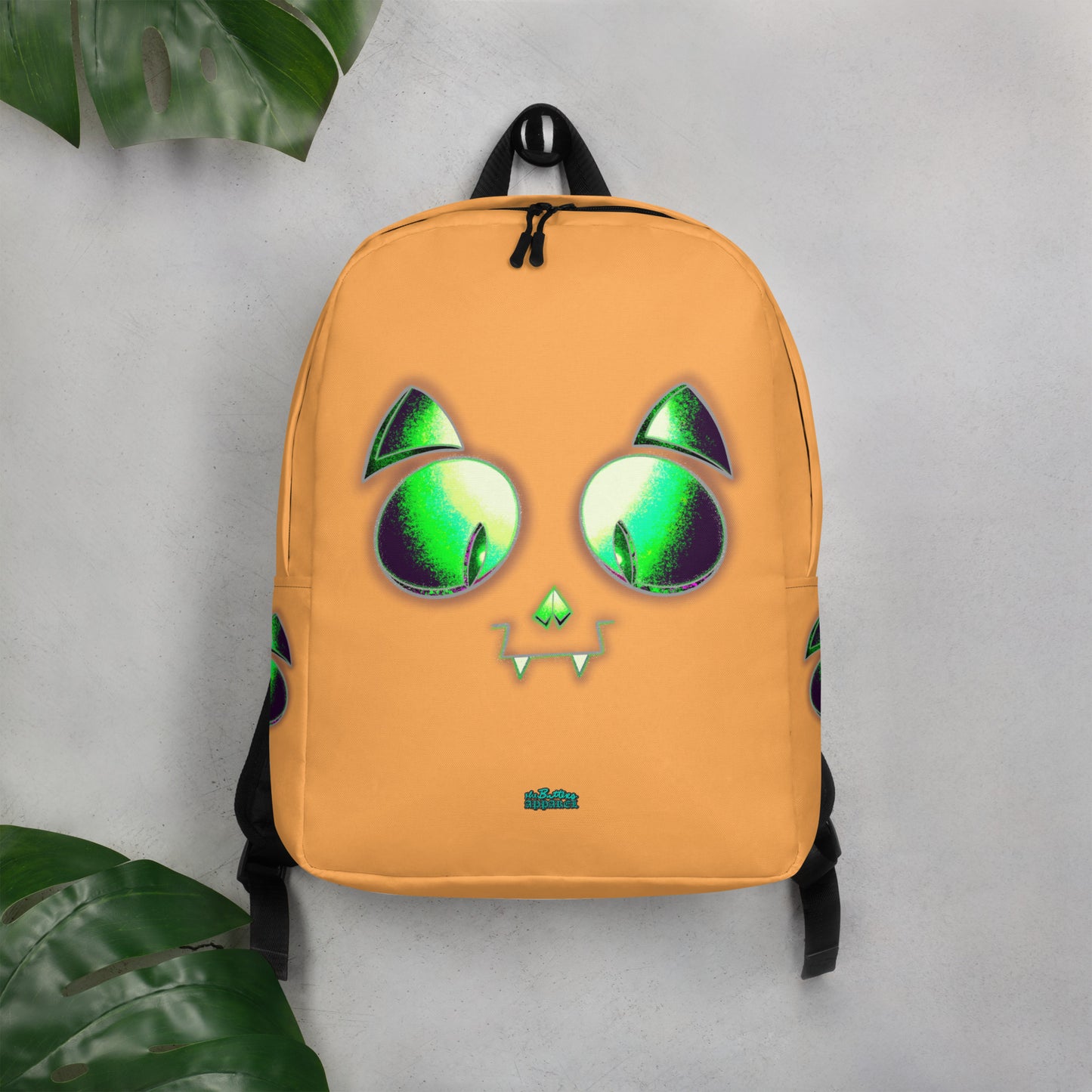 Skelecat (Orange) Everyday Backpack w Laptop Sleeve