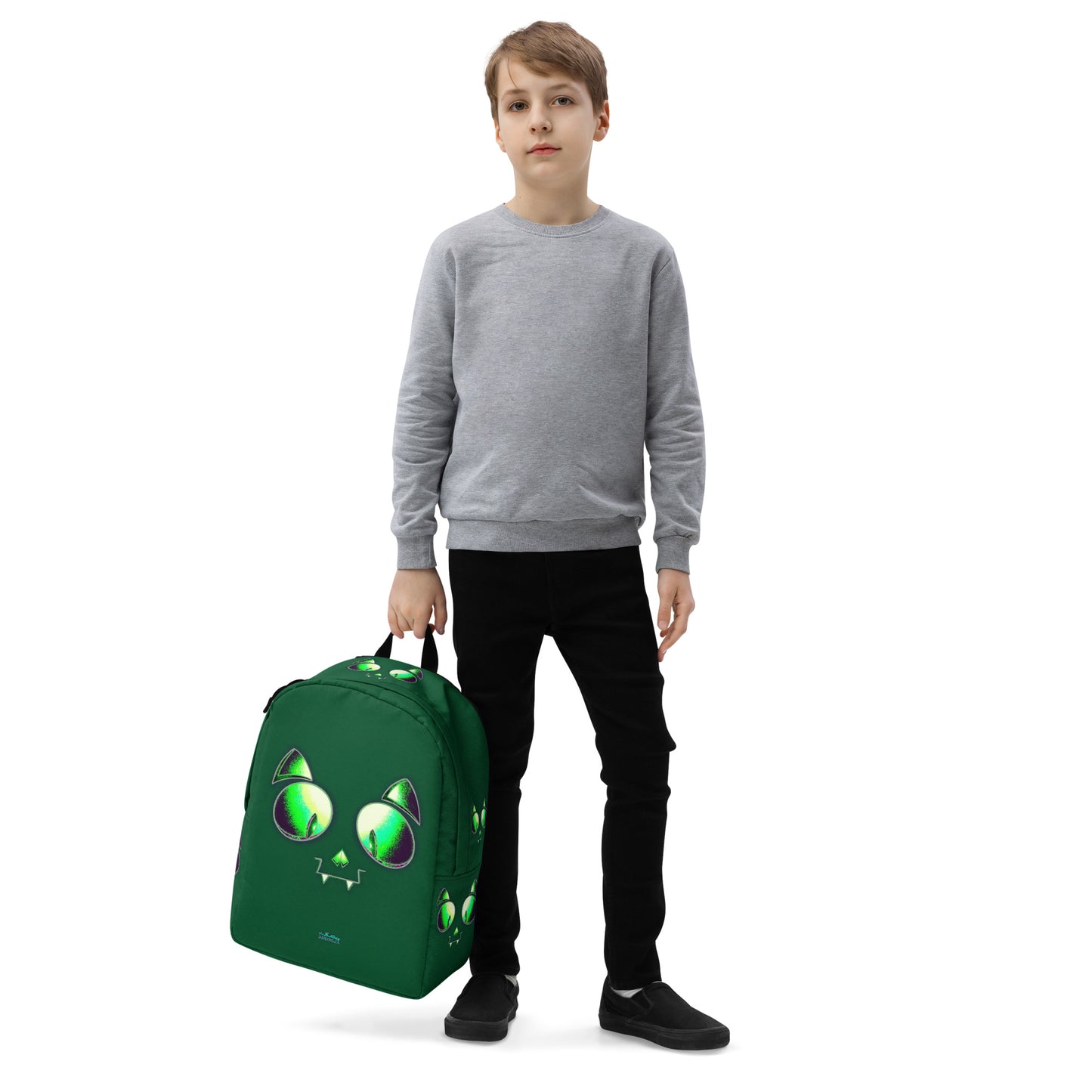 Skelecat (Green) Everyday Backpack w Laptop Sleeve