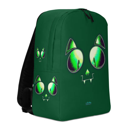 Skelecat (Green) Everyday Backpack w Laptop Sleeve