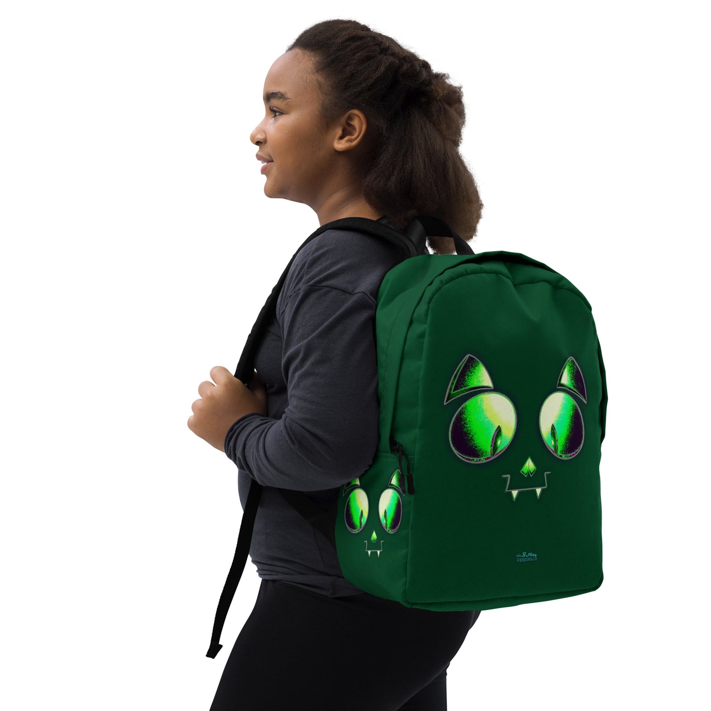 Skelecat (Green) Everyday Backpack w Laptop Sleeve