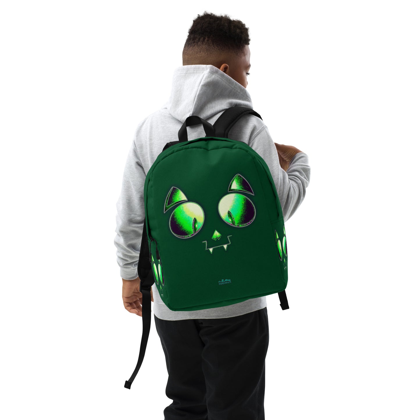 Skelecat (Green) Everyday Backpack w Laptop Sleeve