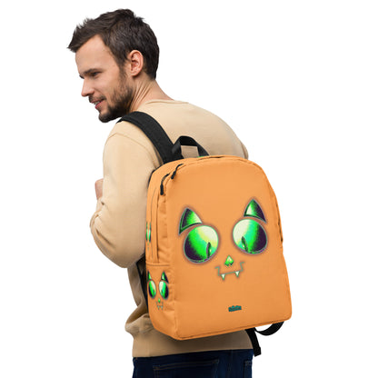 Skelecat (Orange) Everyday Backpack w Laptop Sleeve