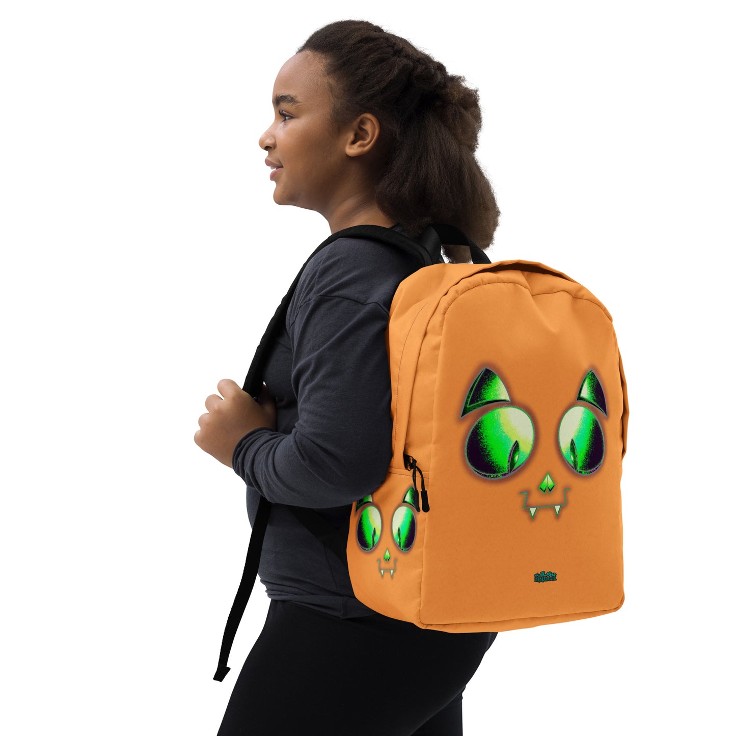 Skelecat (Orange) Everyday Backpack w Laptop Sleeve