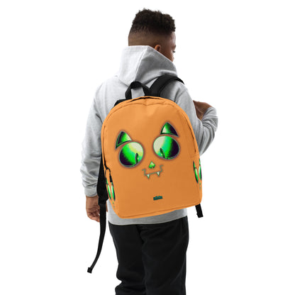 Skelecat (Orange) Everyday Backpack w Laptop Sleeve