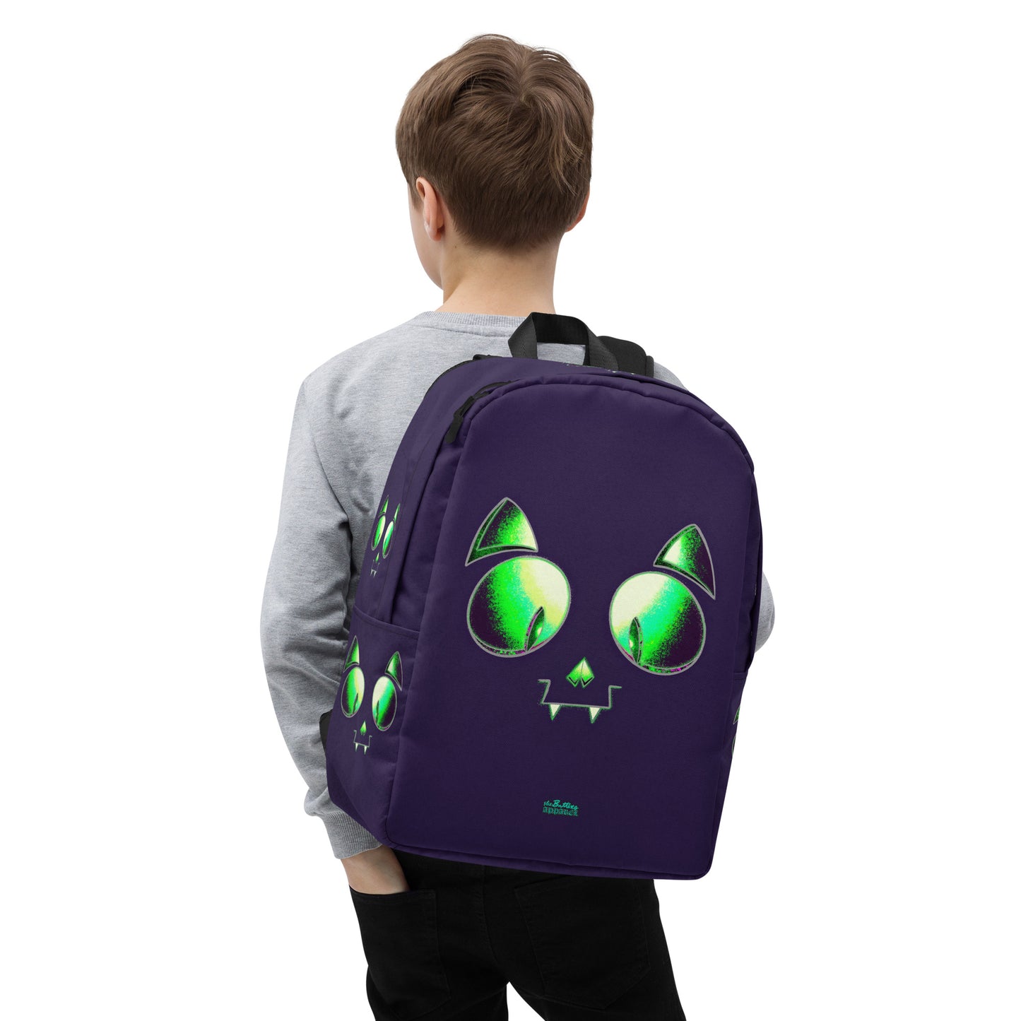 Skelecat (Purple) Everyday Backpack w Laptop Sleeve