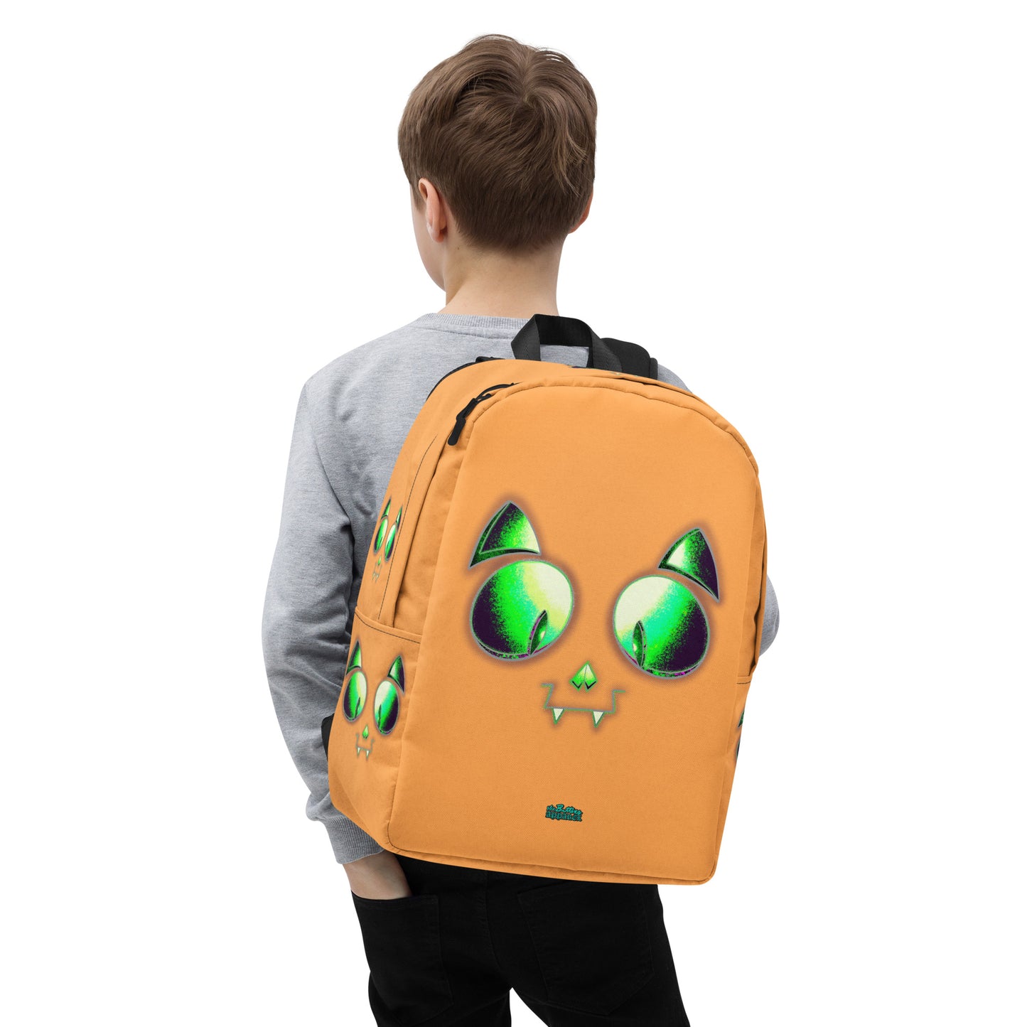 Skelecat (Orange) Everyday Backpack w Laptop Sleeve