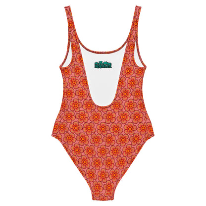 Arnoldii Rafflesia / Corpse Flower (Salmon) | One-Piece Swimsuit (4-Way Stretch, Cheeky Fit) [Sizes XS-3X] [FREE SHIPPING]