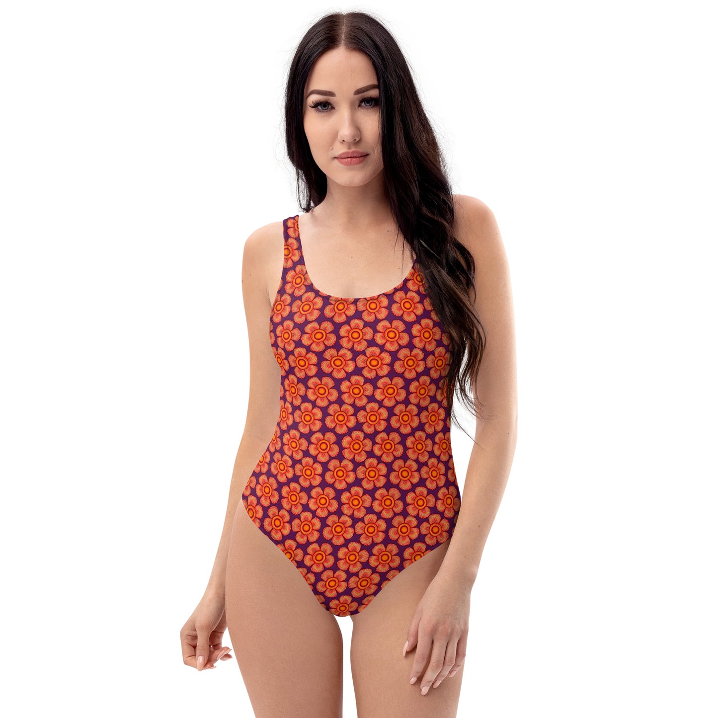 Arnoldii Rafflesia / Corpse Flower (Tyrian Purple)| One-Piece Swimsuit (4-Way Stretch, Cheeky Fit) [Sizes XS-3X] [FREE SHIPPING]