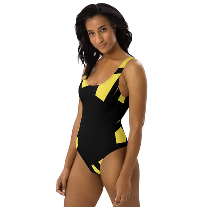 Shattered in Paris Daisy One-Piece Swimsuit (4-Way Stretch, Cheeky Fit) [Sizes XS-3X] [FREE SHIPPING]