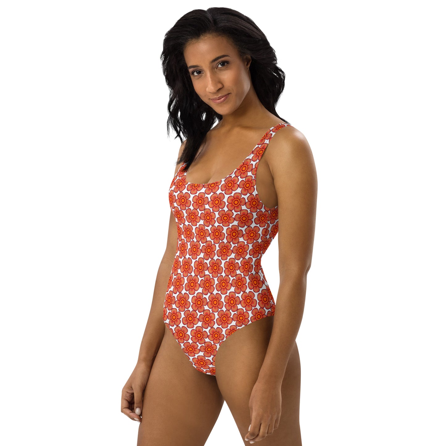 Arnoldii Rafflesia / Corpse Flower (White) | One-Piece Swimsuit (4-Way Stretch, Cheeky Fit) [Sizes XS-3X] [FREE SHIPPING]