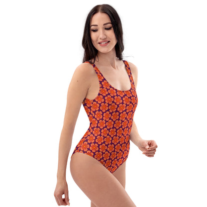 Arnoldii Rafflesia / Corpse Flower (Tyrian Purple)| One-Piece Swimsuit (4-Way Stretch, Cheeky Fit) [Sizes XS-3X] [FREE SHIPPING]