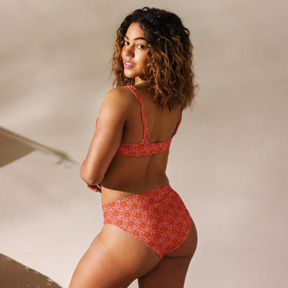 Arnoldii Rafflesia / Corpse Flower (Salmon) | Two-Piece Bikini [XS-3XL] High-Waisted, Flattering