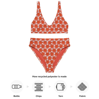 Arnoldii Rafflesia / Corpse Flower (White) | Two-Piece Bikini [XS-3XL] High-Waisted, Flattering