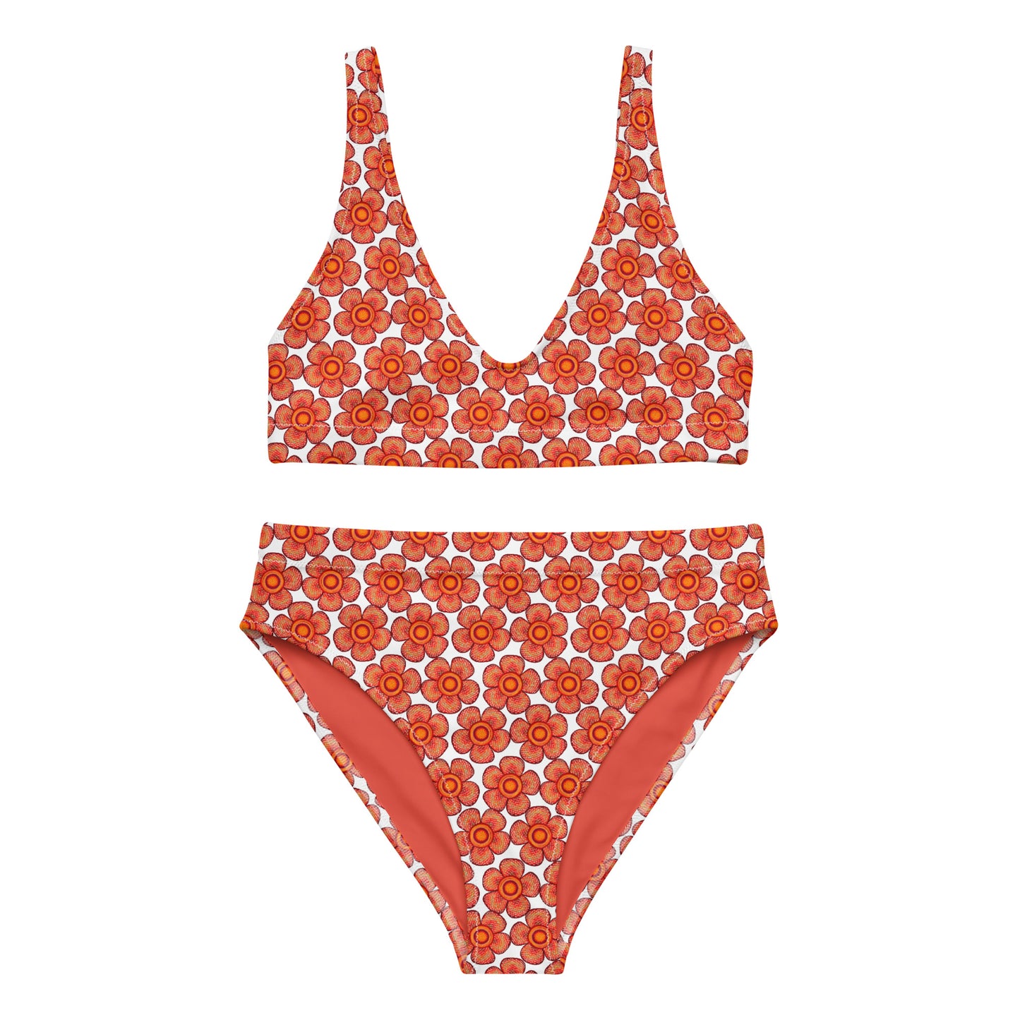 Arnoldii Rafflesia / Corpse Flower (White) | Two-Piece Bikini [XS-3XL] High-Waisted, Flattering