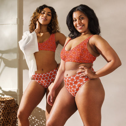 Arnoldii Rafflesia / Corpse Flower (Orange) | Two-Piece Bikini [XS-3XL] High-Waisted, Flattering