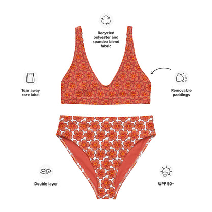 Arnoldii Rafflesia / Corpse Flower (Orange) | Two-Piece Bikini [XS-3XL] High-Waisted, Flattering