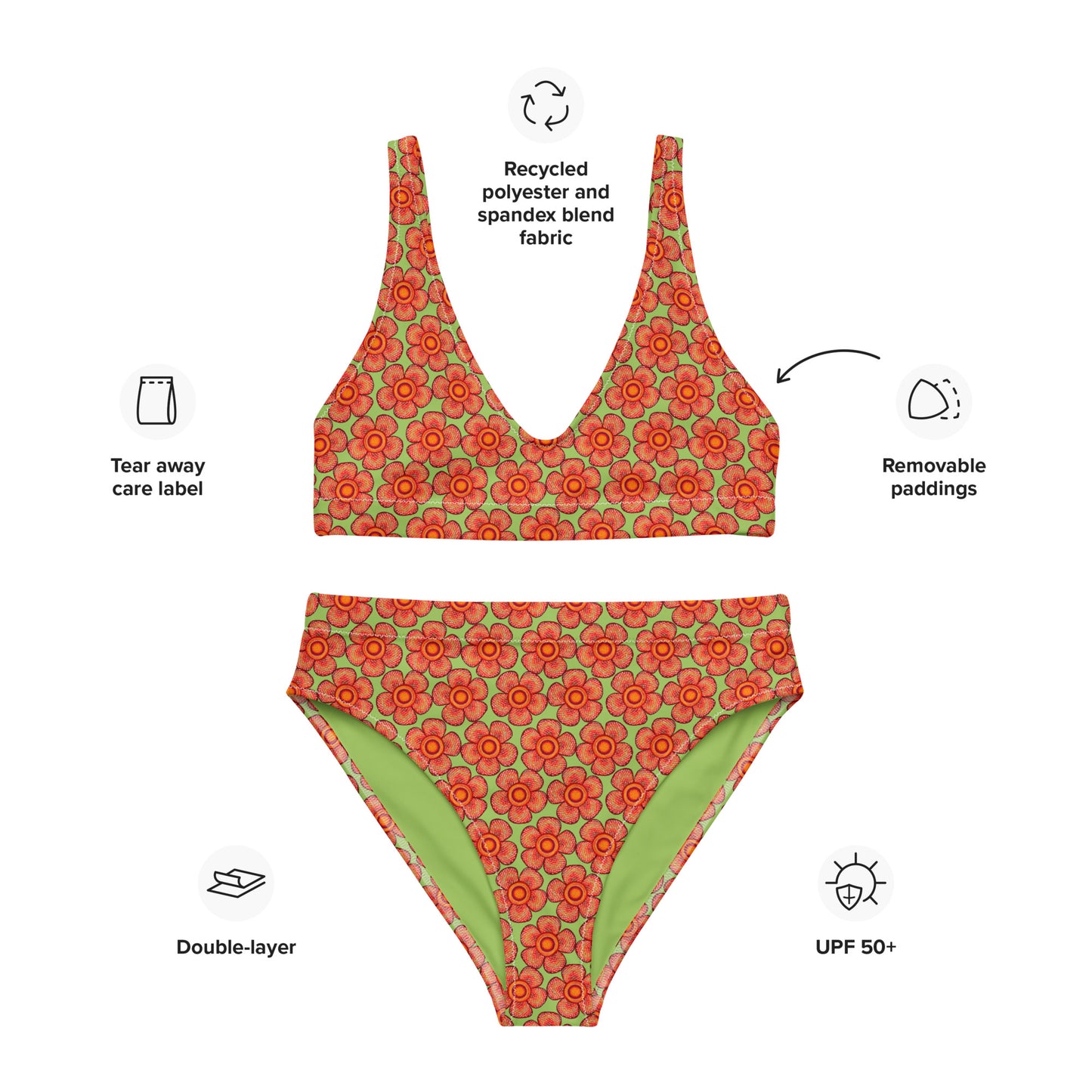 Arnoldii Rafflesia / Corpse Flower (Confier) | Two-Piece Bikini [XS-3XL] High-Waisted, Flattering