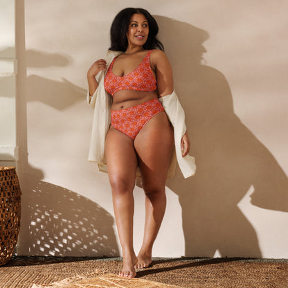 Arnoldii Rafflesia / Corpse Flower (Salmon) | Two-Piece Bikini [XS-3XL] High-Waisted, Flattering