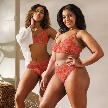 Arnoldii Rafflesia / Corpse Flower (Salmon) | Two-Piece Bikini [XS-3XL] High-Waisted, Flattering